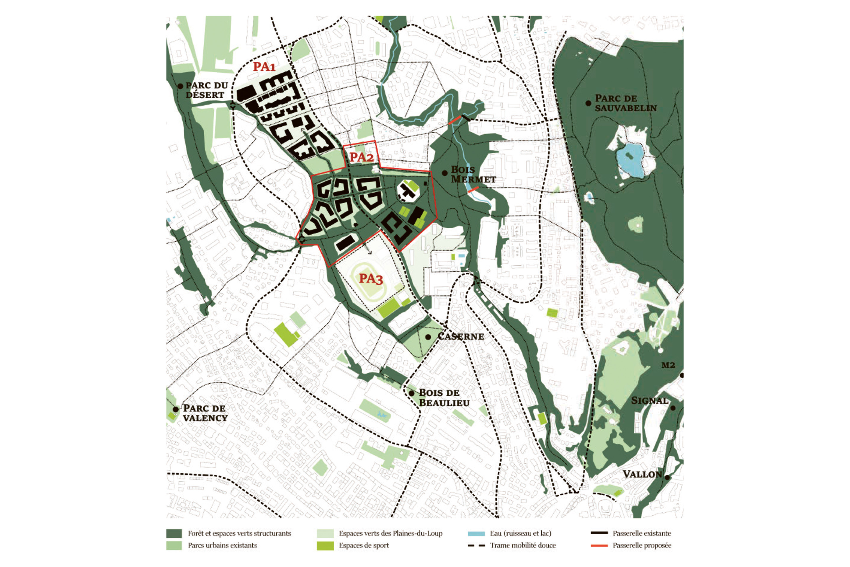 Plan du secteur PA3 des Plaines-du-Loup
