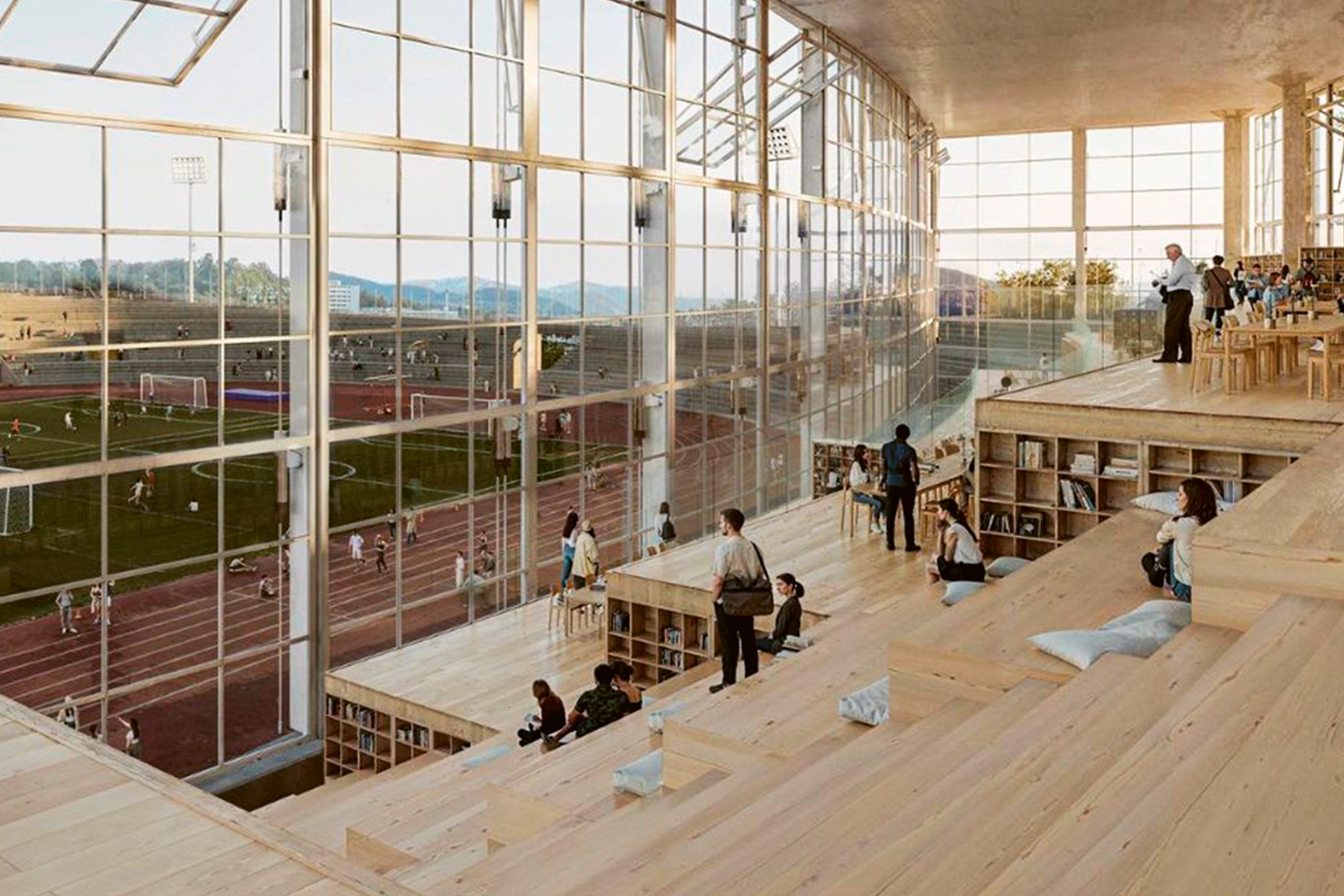 Les porte-à-faux des tribunes du stade de la Pontaise