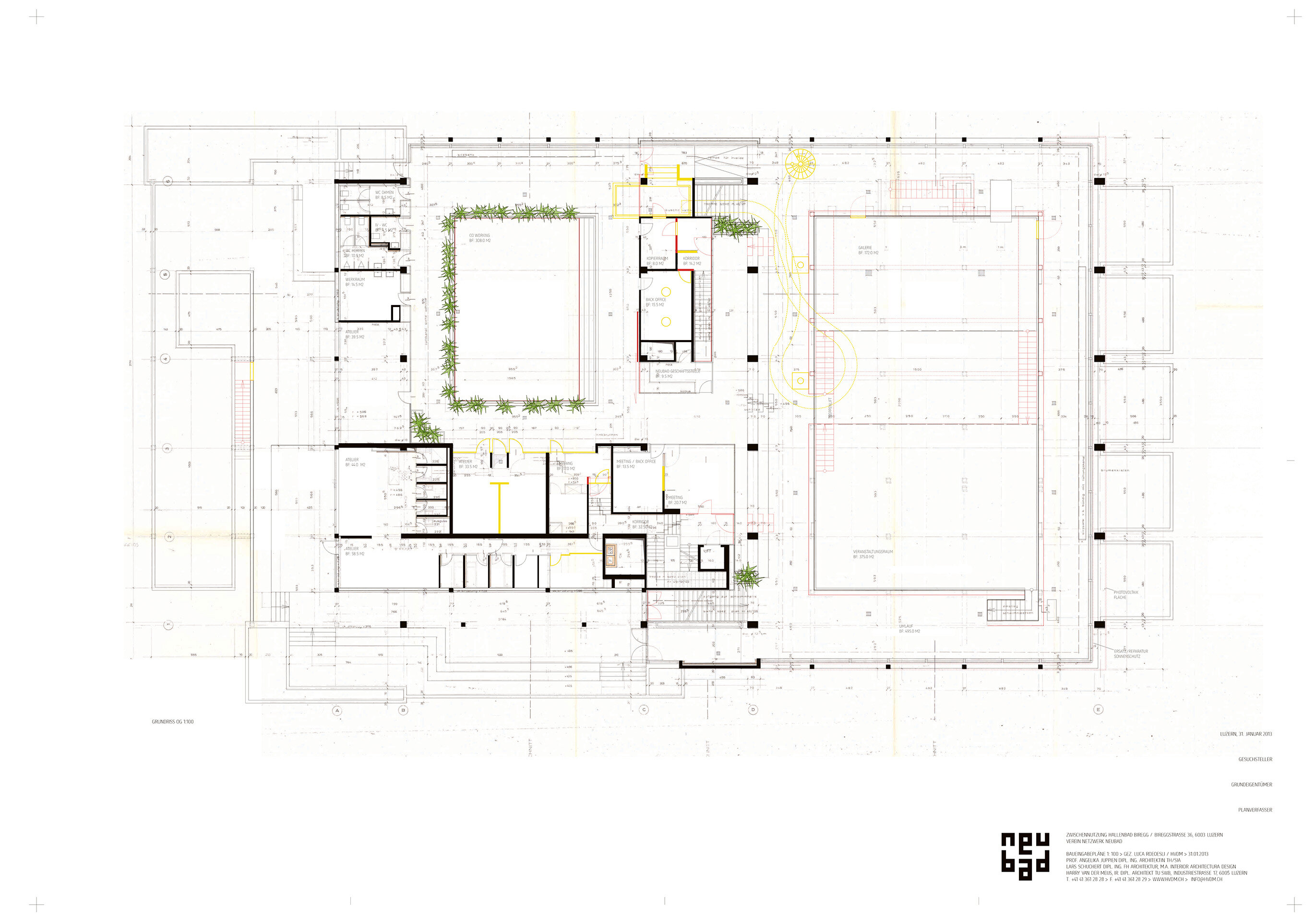 Plan du grand bassin du Neubad