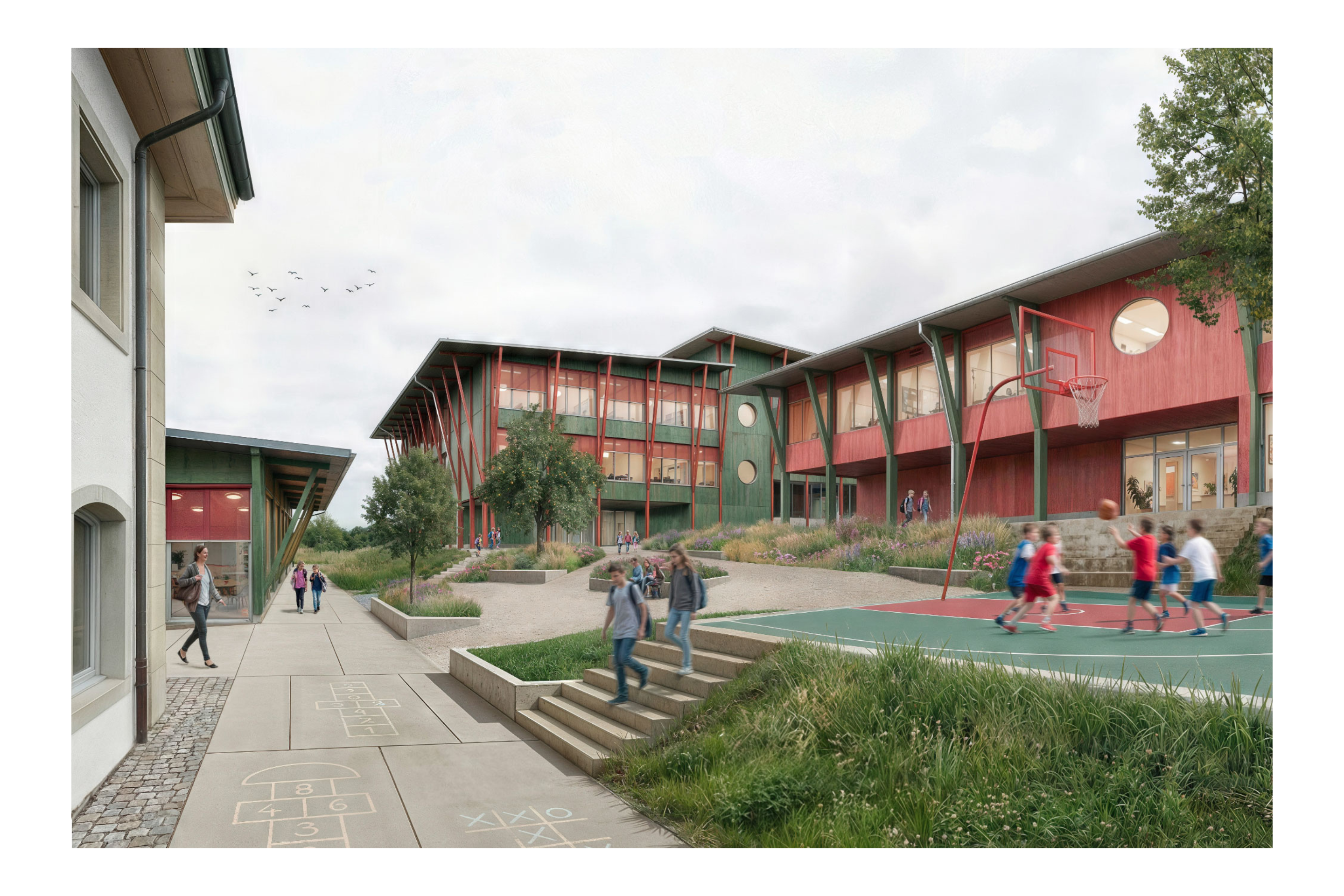 Concours, St-Aubin, site scolaire