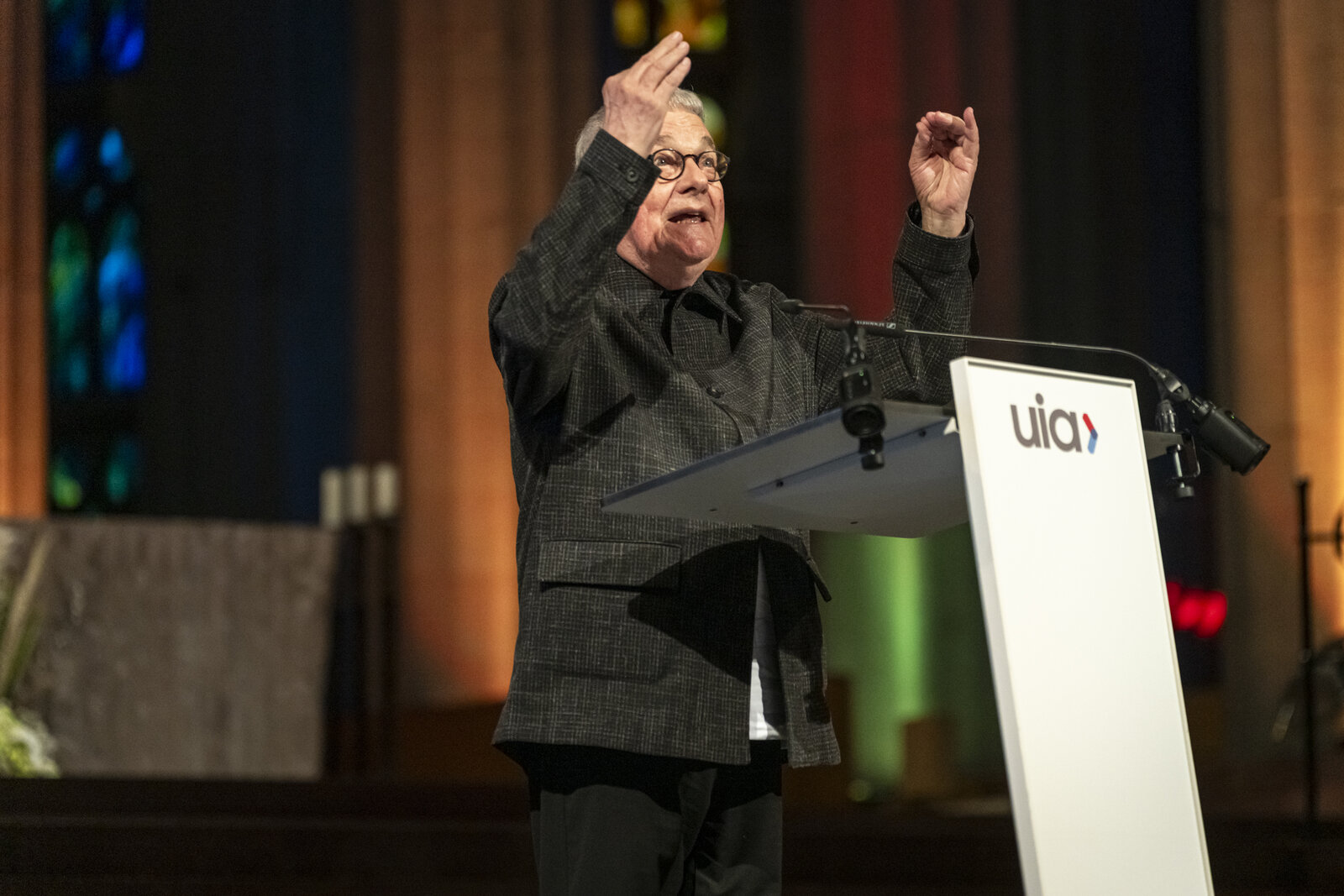 Remise du prix Jean Tschumi à Jacques Gubler, congrès UIA 2026 Sagrada Familia.