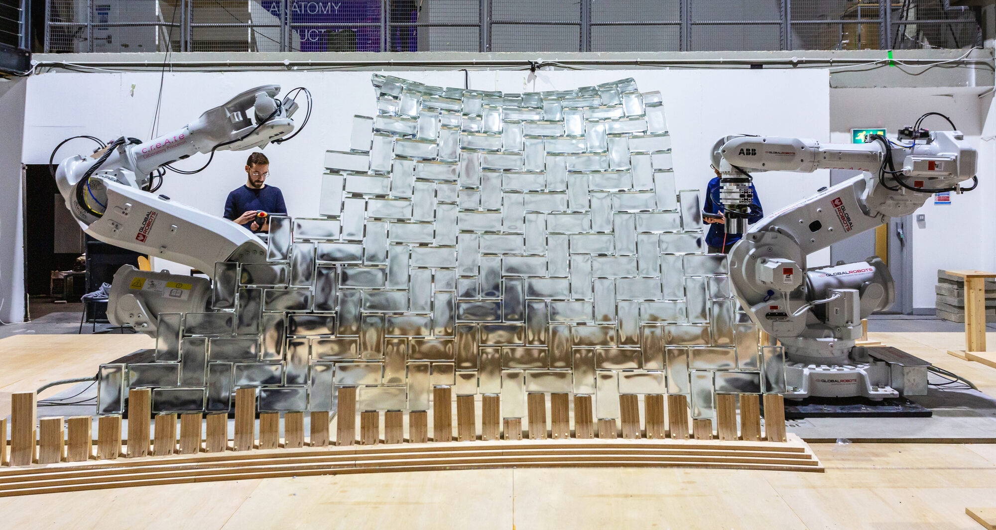 Voûte en verre construite par un système robotique, The Glass Vault, CREATE Laboratory Princeton, 2020
