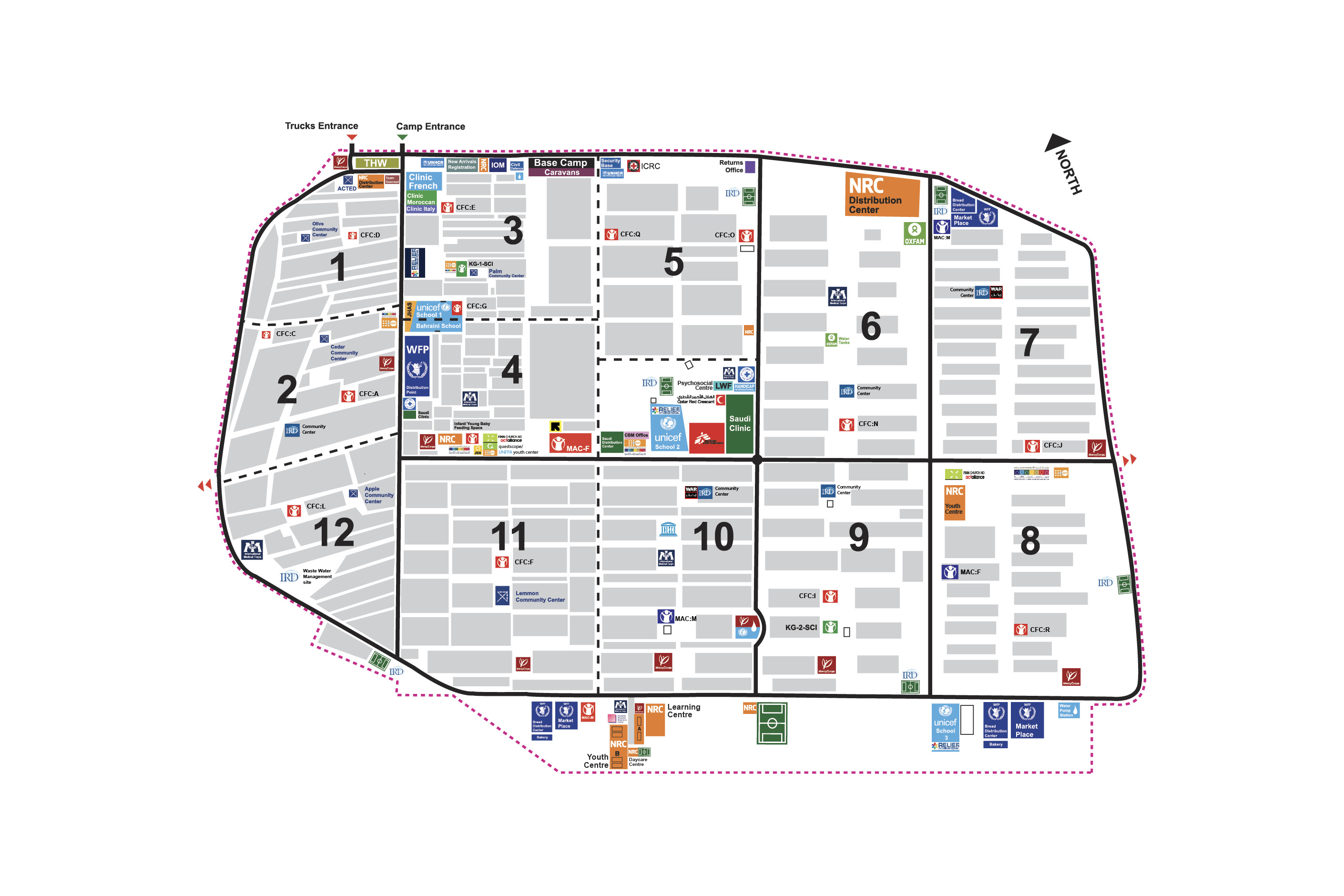 Operational Infrastructure and Humanitarian Facilities in Zaatari Camp, 2013.