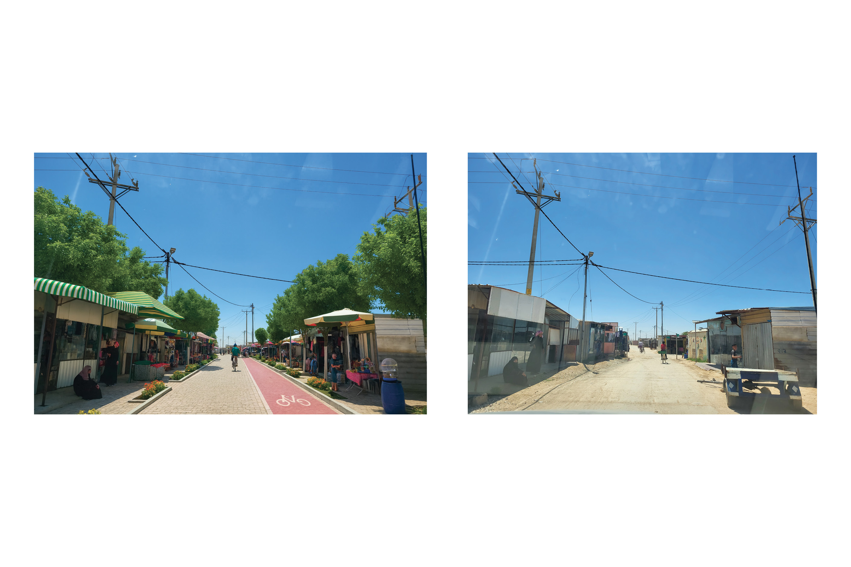 From Camp street to the shaded market corridor in Zaatari Camp. .