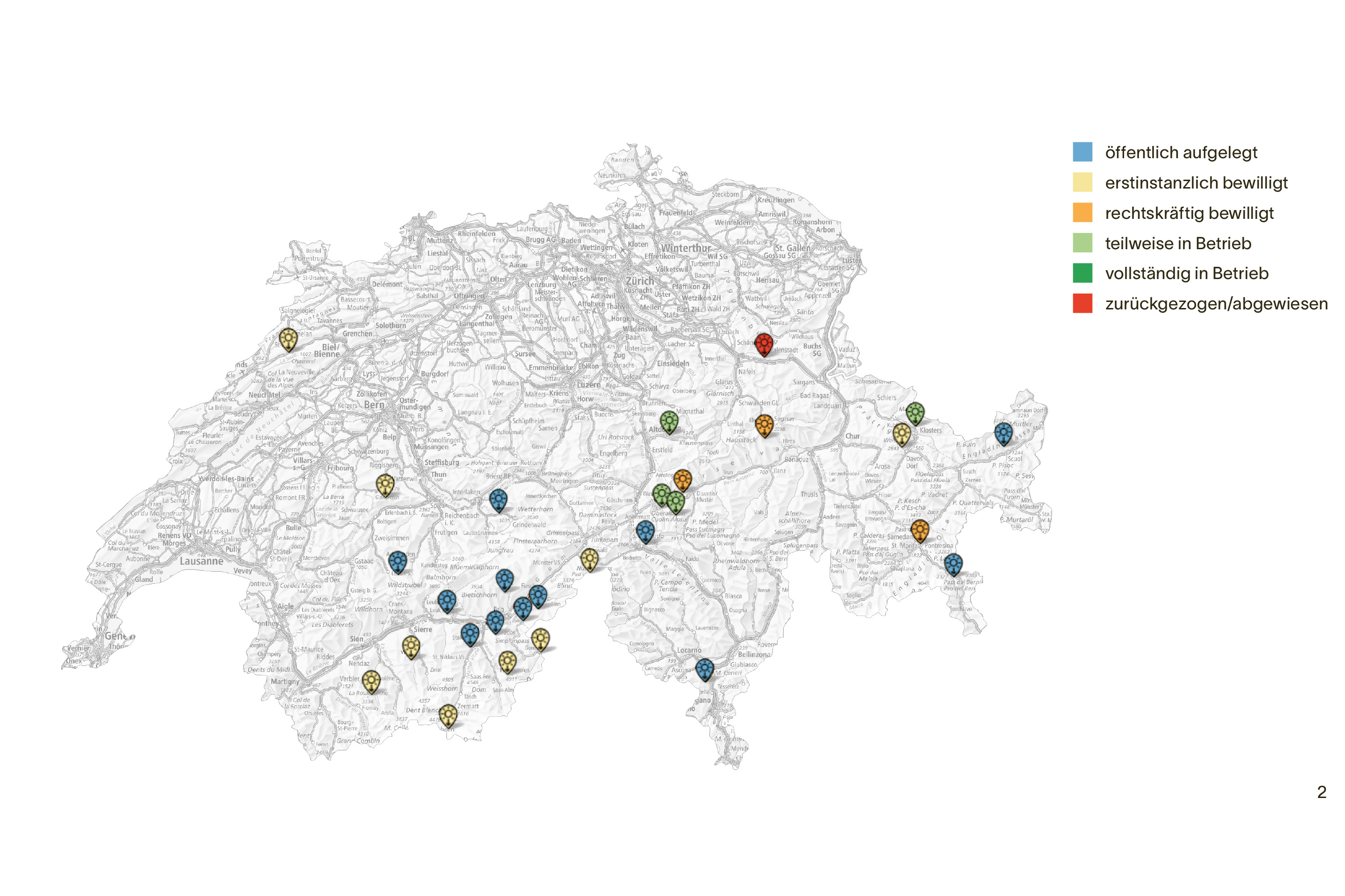 Solarfelder Alpin PV Schweiz Karte