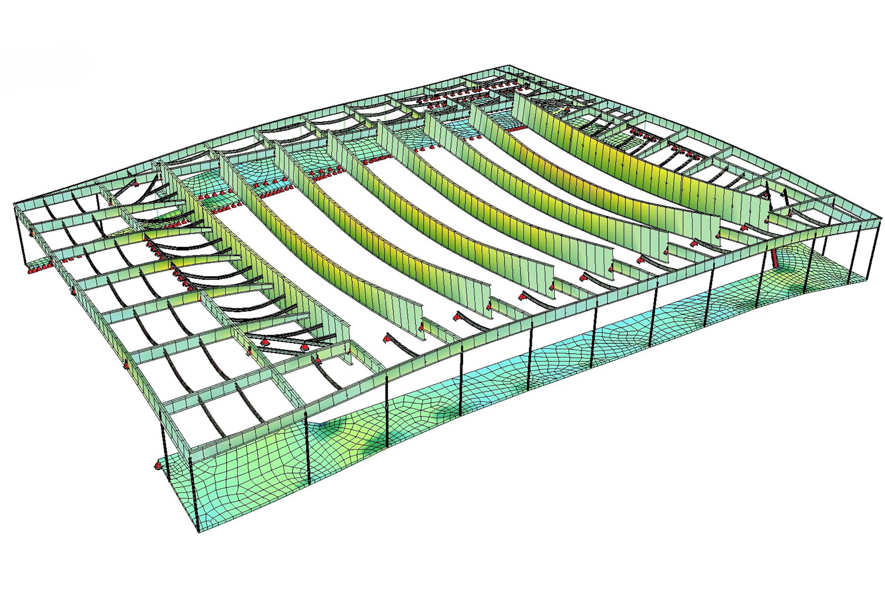 Finite element model of the arena roof