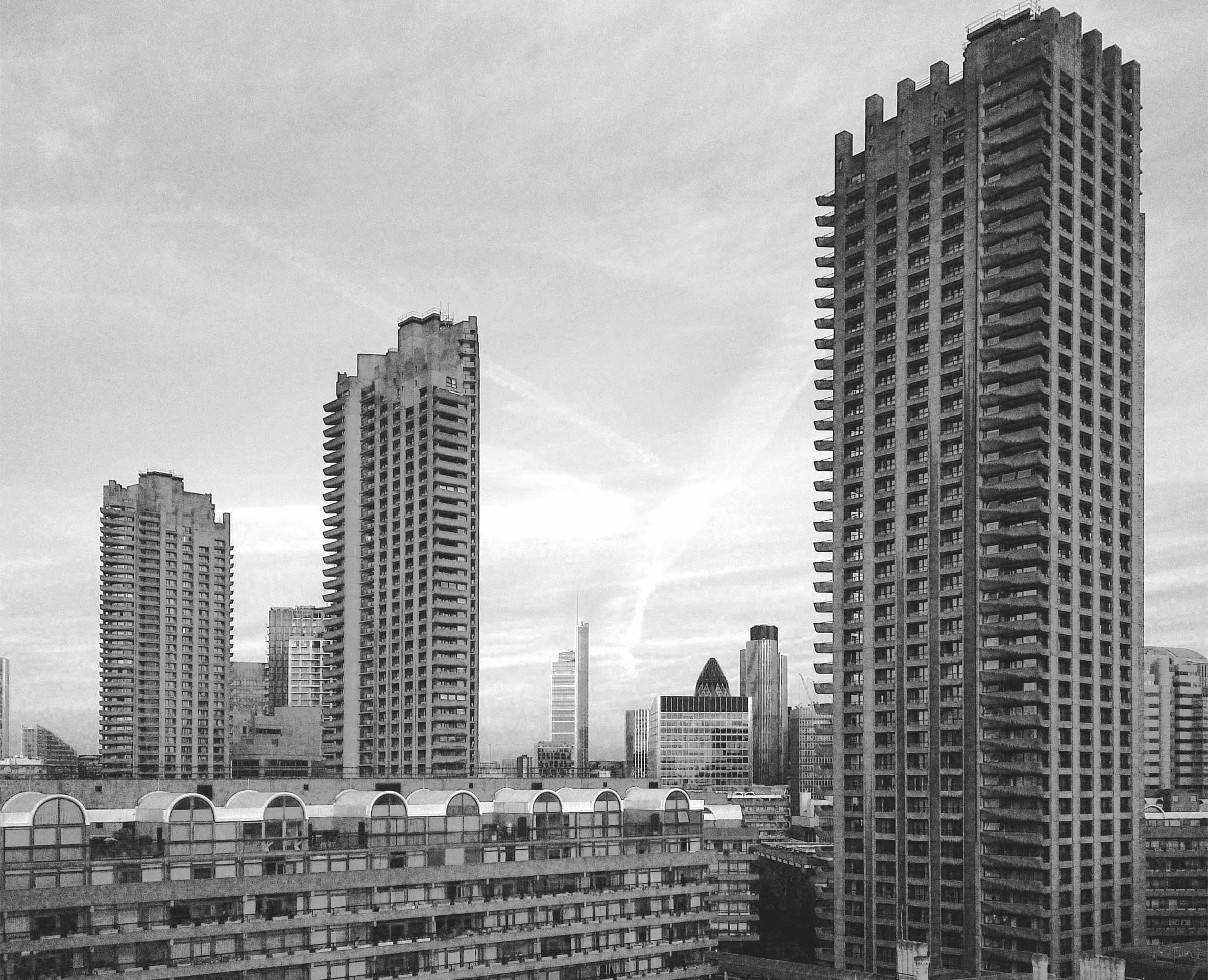 Peter «Joe» Chamberlin, Geoffry Powell, Christoph Bon, Barbican Complex, London (1976).
