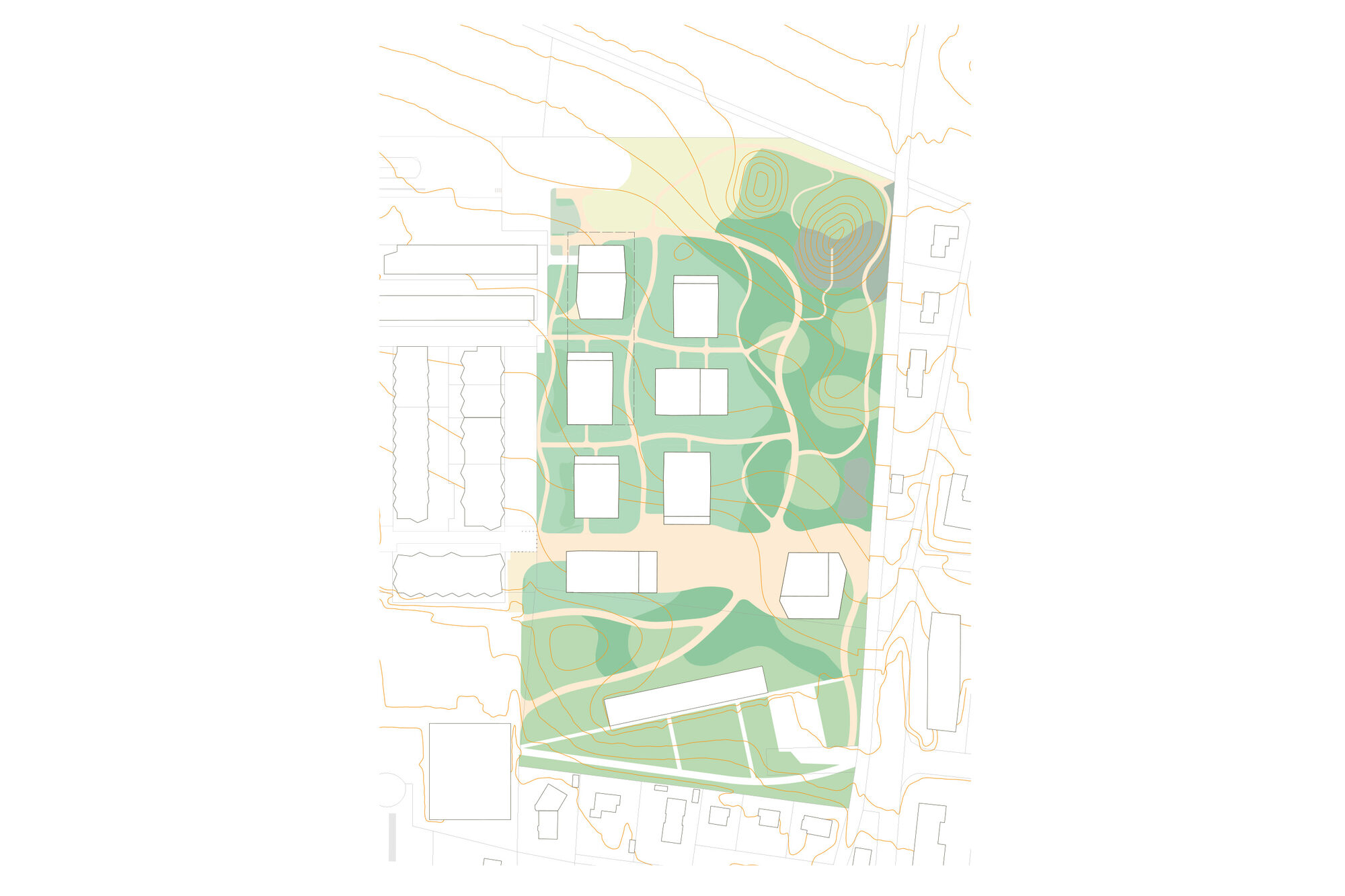 Carte des milieux du projet de Petite prairie 3 à Nyon