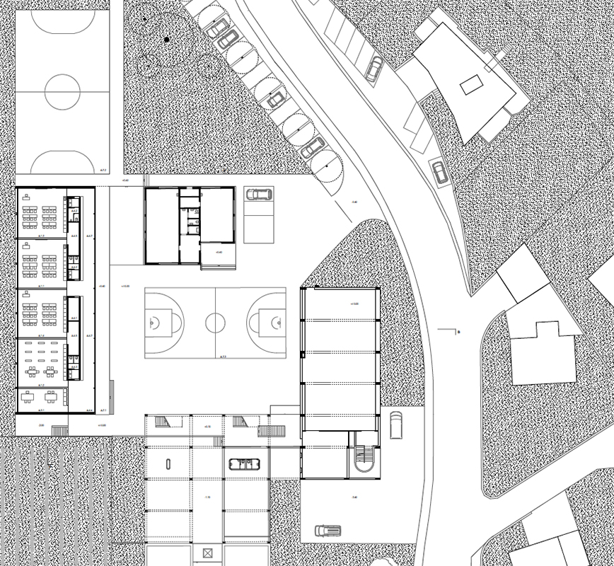 Inches Geleta Architetti, progetto per l'ampliamento del Centro scolastico, Melano, 2018, 1° premio