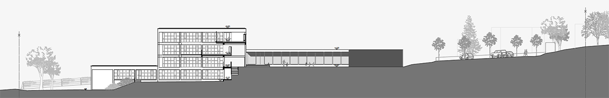 Inches Geleta Architetti, progetto per l'ampliamento del Centro scolastico, Melano, 2018, 1° premio