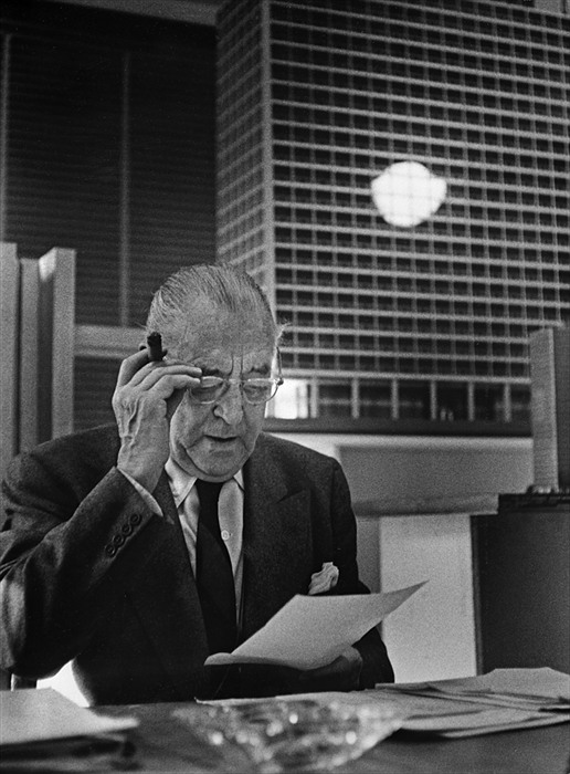 Porträt Ludwig Mies van der Rohe, Chicago, Illinois, ca. 1969.