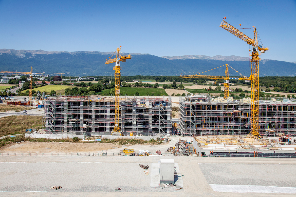 Das Ökoquartier «Les Vergers» in Meyrin GE mit 34 neuen Gebäuden für total 3000 Bewohner ist derzeit im Bau.