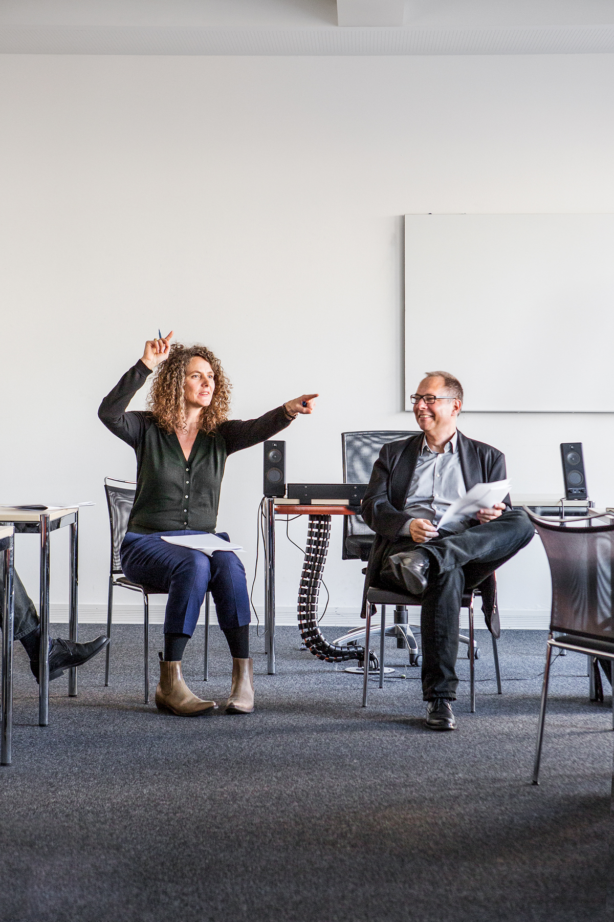 Ursula Müller, Vizedirektorin des Amts für Hochbauten Zürich, und Jean-Pierre Wymann, Mitglied der Kommission SIA 142/143 für Wettbewerbe und Studienaufträge.