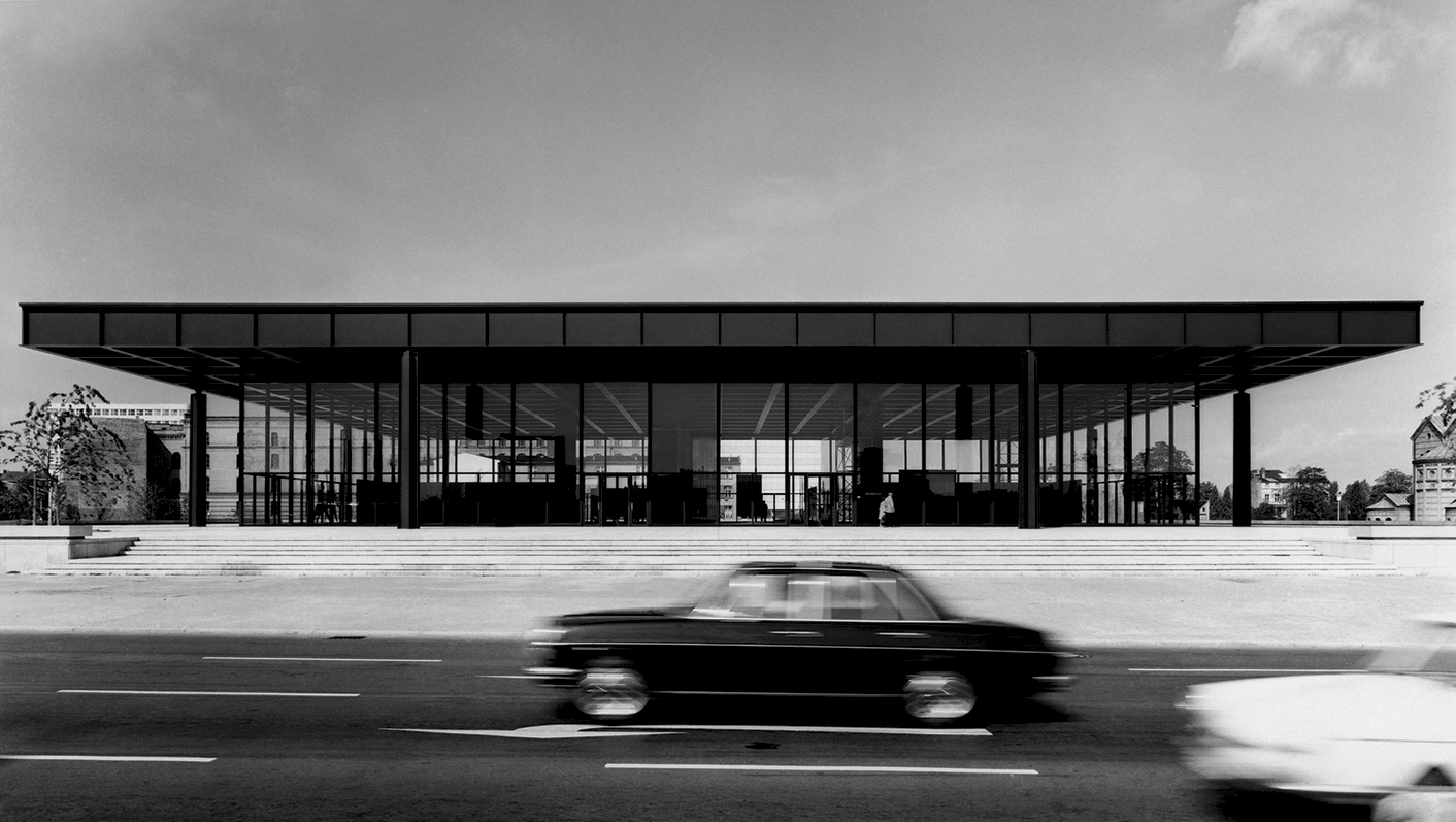 Neue Nationalgalerie di Berlino di Mies van der Rohe.