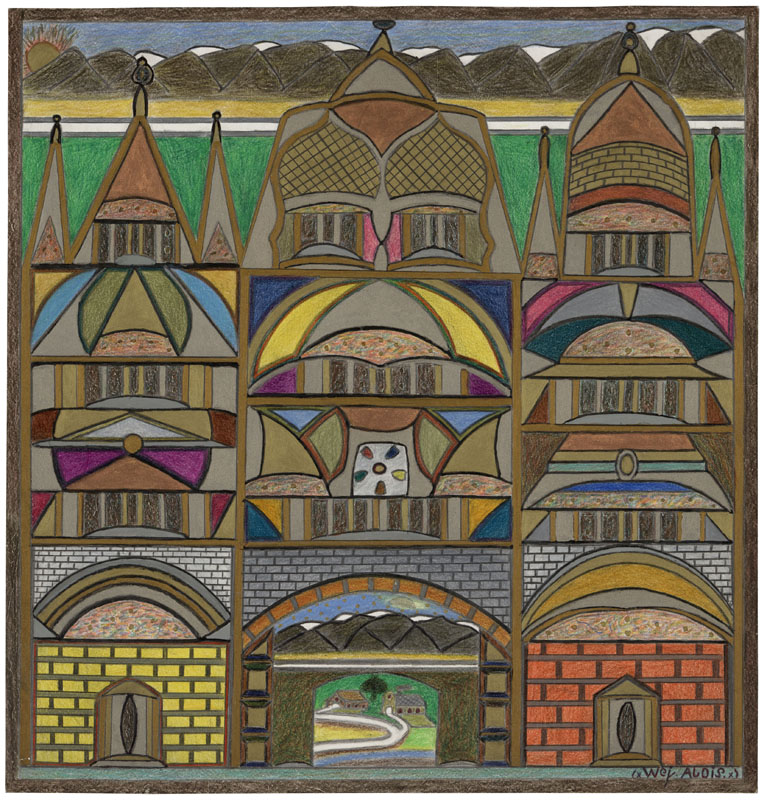 Der Schweizer Aloïs Wey aus Murg SG (1894–1985) war in unterschiedlichen Handwerksberufen tätig und hat nach seiner Pensionierung damit begonnen, seiner Fantasie entsprungene Kirchen zu zeichnen, um der Langeweile zu entgehen.