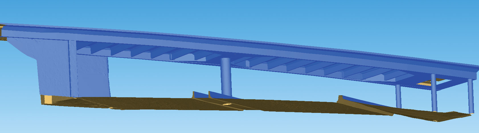 Modélisation d’un pont en maillage 3D sur la base du nuage de points et des lignes de rupture vectorisées sur le nuage