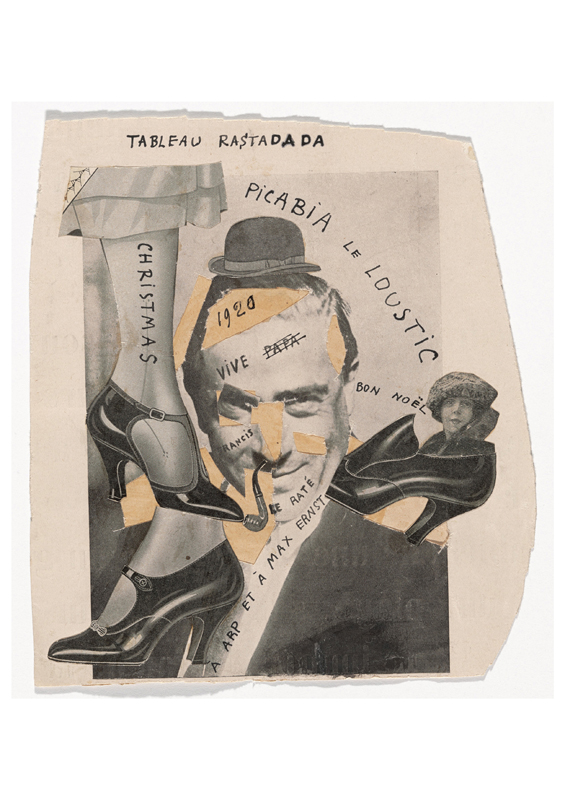 Francis Picabia, Tableau Rastadada, 1920. Collage und Tinte auf Papier, 19 x 17,1 cm. The Museum of Modern Art, New York.