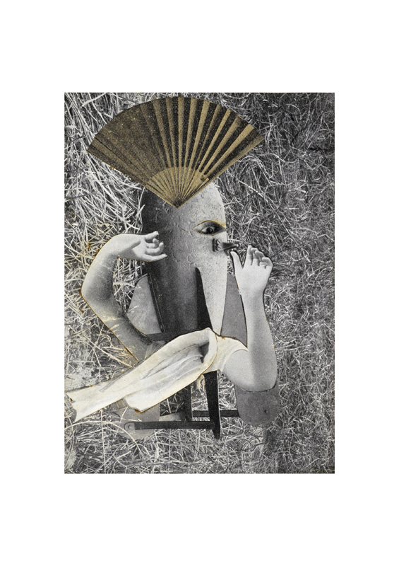 Max Ernst, Chinesische Nachtigall (Le rossignol chinois), 1920. Collage und Tusche auf Papier, 12,5 x 9 cm. Musée de Grenoble.