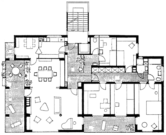 Rino e Carlo Tami, Casa d’appartamenti Solatia a Lugano, 1955.