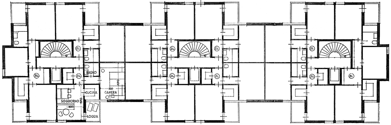 Peppo Brivio, Casa d’appartamenti Albairone a Massagno, 1957.