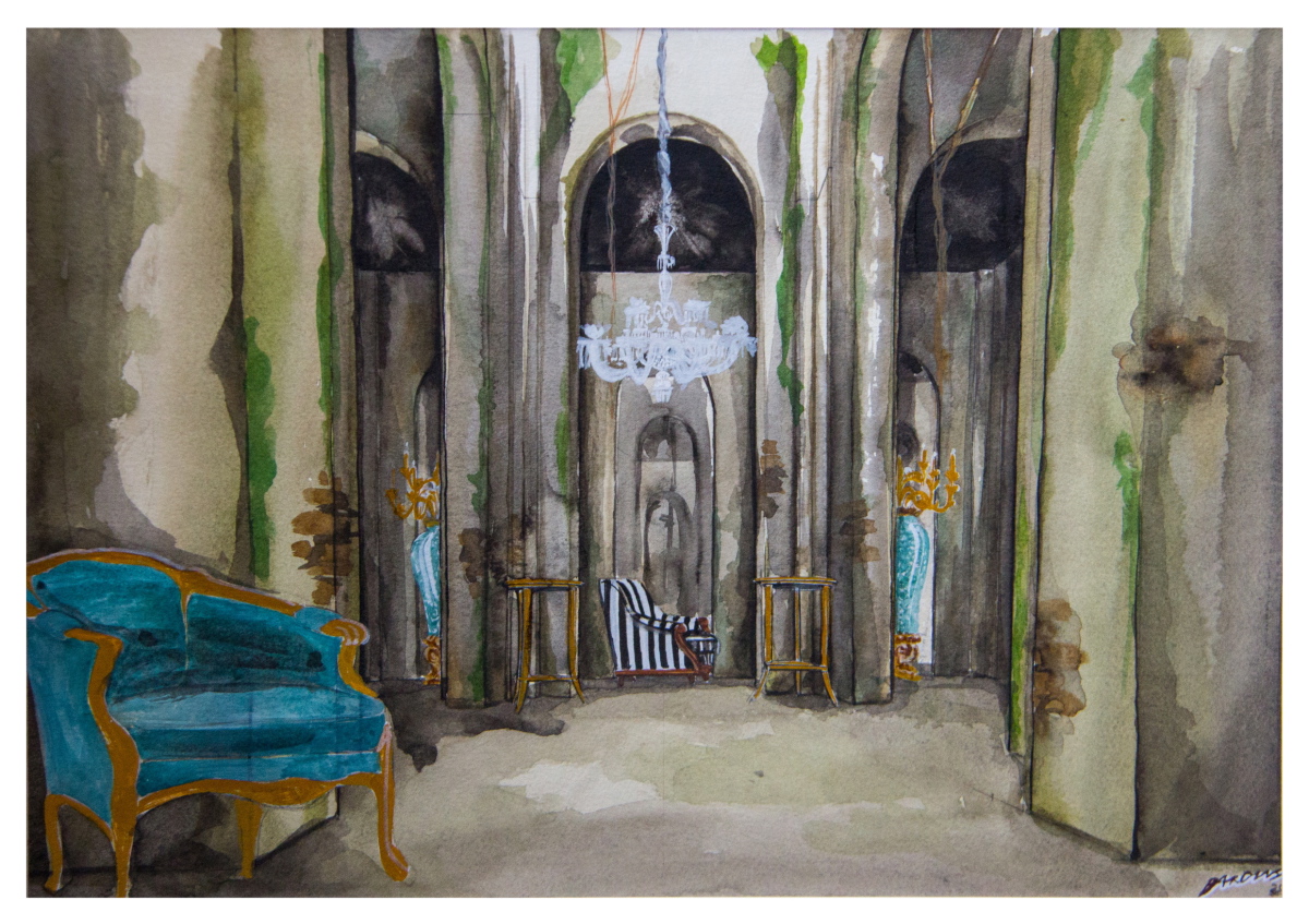 Skizze zum Eingangsraum.