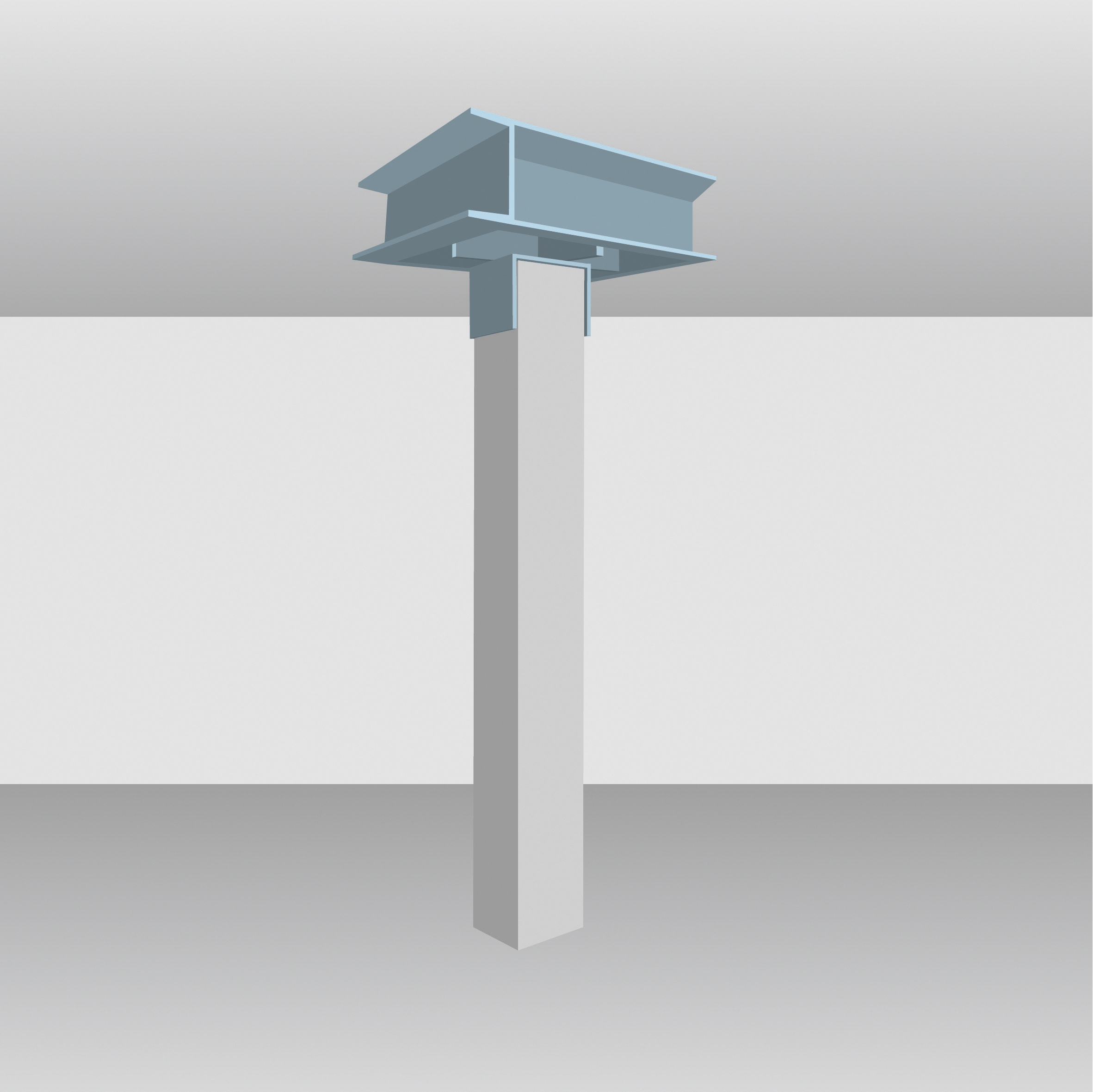 Verfahren zum Einbau eines nachträglich vorgespannten Stahlpilzes: Ersatz des Stützenkopfs.