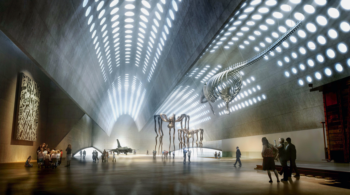 Kunstmuseum Warschau, Projekt 2007–2014 (Kerez-Schwartz). Dank ihrer Krümmung weisen dünne Schalen eine ausserordentliche statische Effizienz auf.