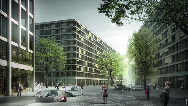 CANTONE Secteur Caserne des Vernets Oggetto del concorso: riqualificazione dell’area della caserma «des Vernets» (SIA 142, 2 gradi, procedura aperta, 2014-2015) Programma: circa 1500 alloggi, di cui 2/3 di pubblica utilità, scuola, spazi pubblici Vincitore: Fruehauf, Viledoms, Henry, con Atelier Descombes Rampini