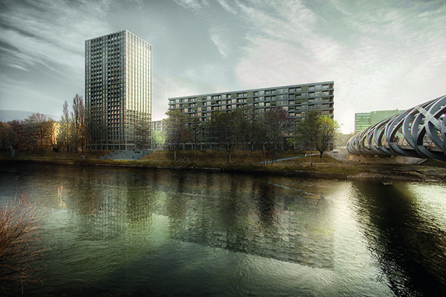 CANTONE Secteur Caserne des Vernets Oggetto del concorso: riqualificazione dell’area della caserma «des Vernets» (SIA 142, 2 gradi, procedura aperta, 2014-2015) Programma: circa 1500 alloggi, di cui 2/3 di pubblica utilità, scuola, spazi pubblici Vincitore: Fruehauf, Viledoms, Henry, con Atelier Descombes Rampini