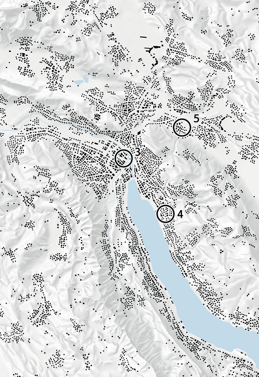Nuclei insediativi e localizzazione dei progetti descritti.