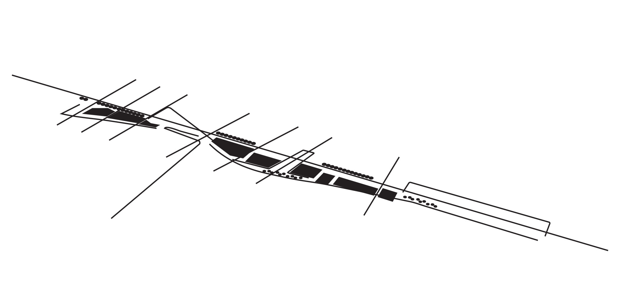 Progetti per il lotto occidentale della Zollstrasse, Zurigo. Schizzo concettuale di agps architecture: base per piano di realizzazione privato.