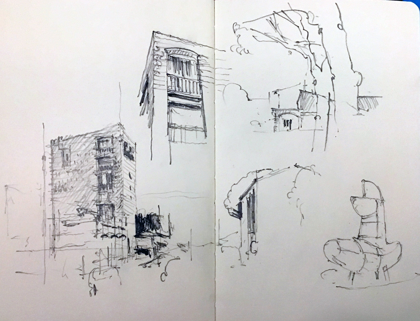 Häuserzeilen hinter dem Hotel de Ville.