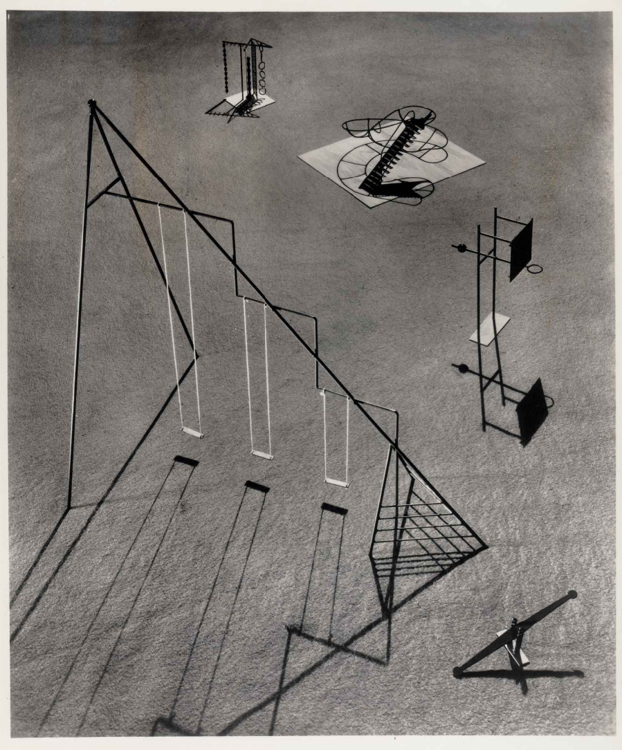 Playground Equipment for Ala Moana Park, Hawaii, 1940 Metal, wood, fabric tape, paint