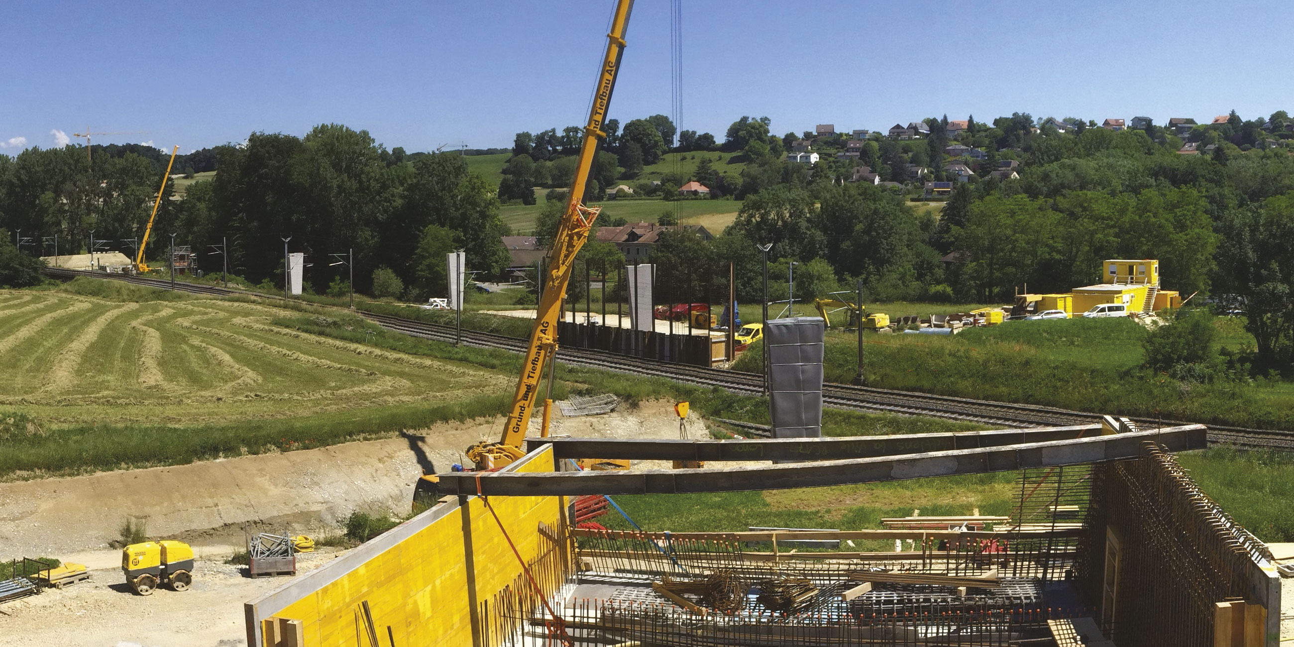 Les piles du viaduc sorties de terre