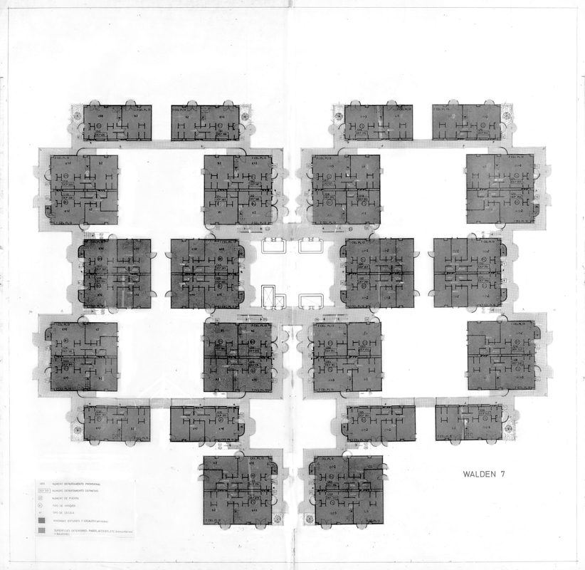 12. Obergeschoss mit fünf Höfen, ohne Massstab.
