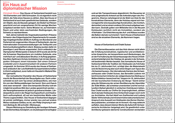 HOUSE OF SWITZERLAND. A Dictionary of Elements Edité par Christoph Wieser, Park Books, Zurich, 2016