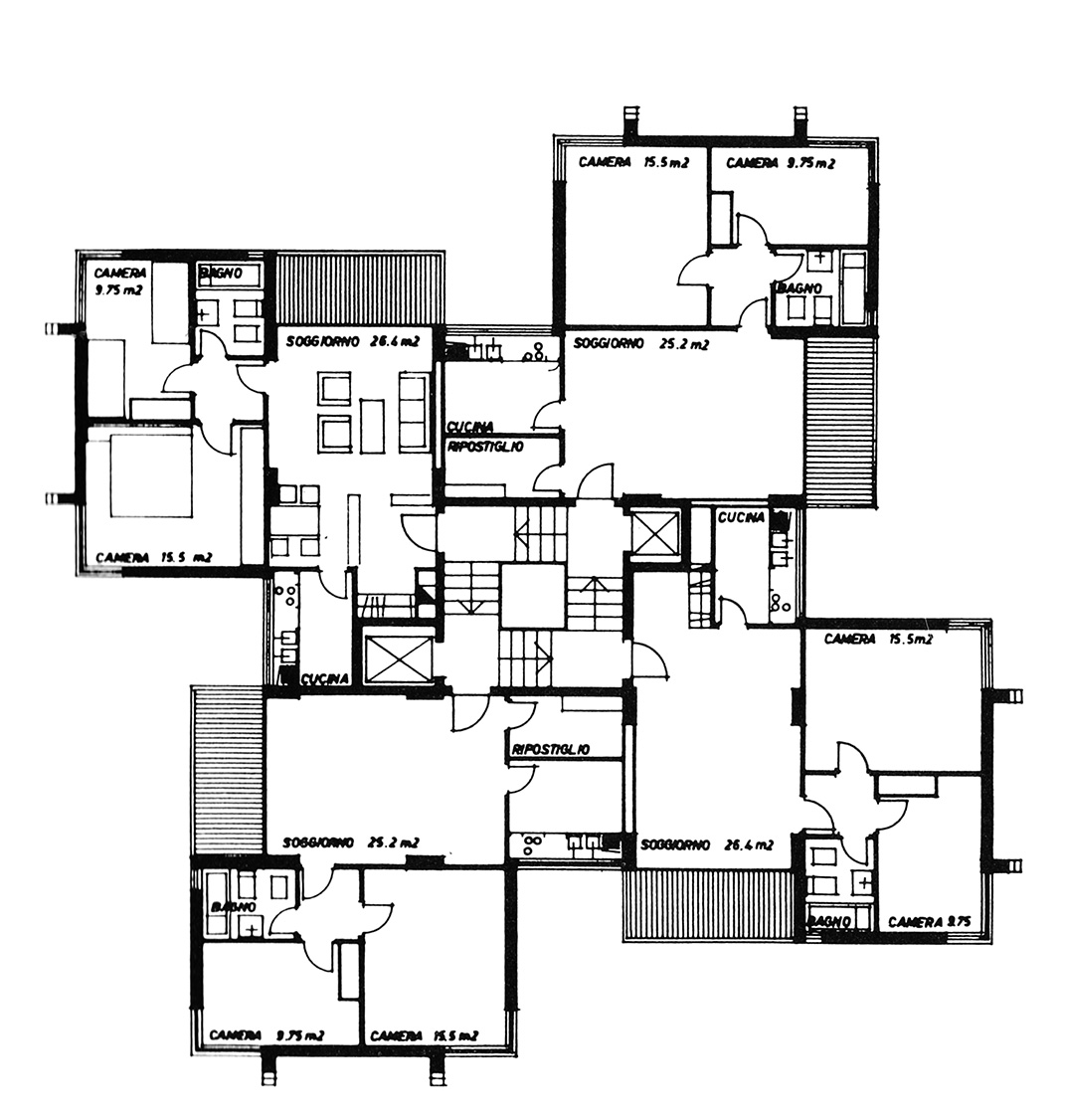 Bruno Bossi, casa torre a Pazzallo, 1962.