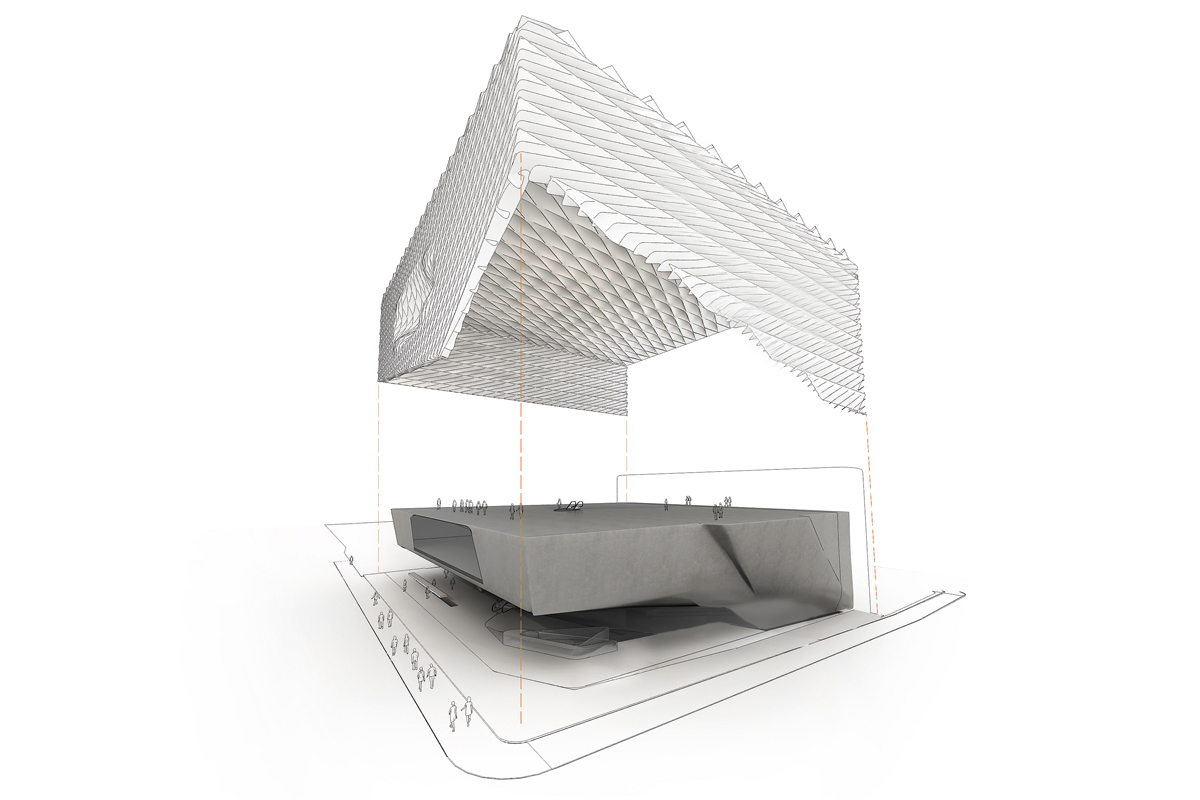 Konzeptskizze «Schleier» und «Gewölbe/Tresor».