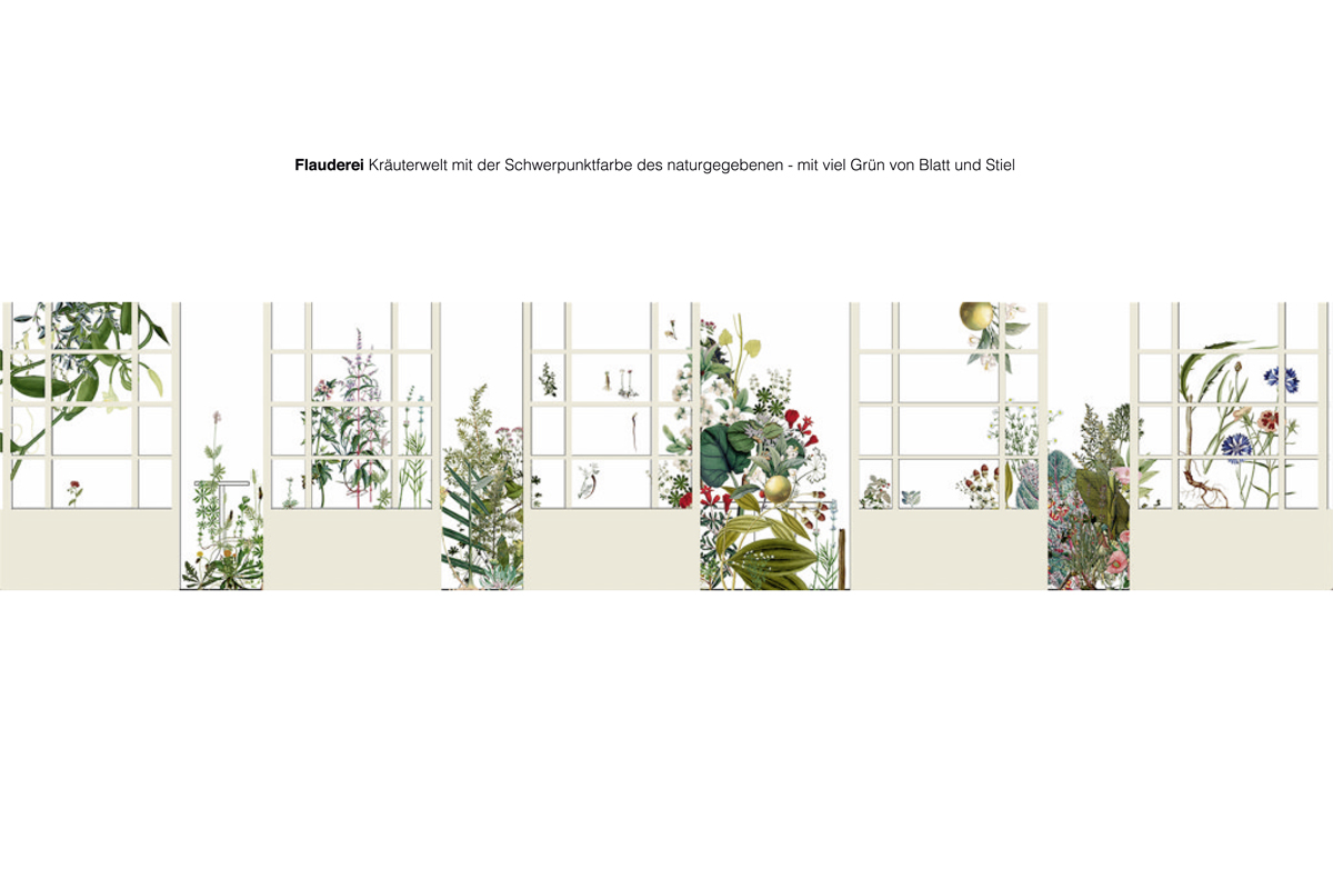 Ausschnitt der Wandabwicklung in der Flauderei.