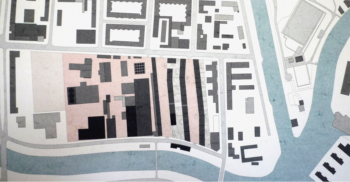 Städtebaulicher Entwurf des Teams Caruso St John, London/Zürich, und jessenvollenweider, Basel, als Vorschlag für die WerkBundStadt in Berlin.