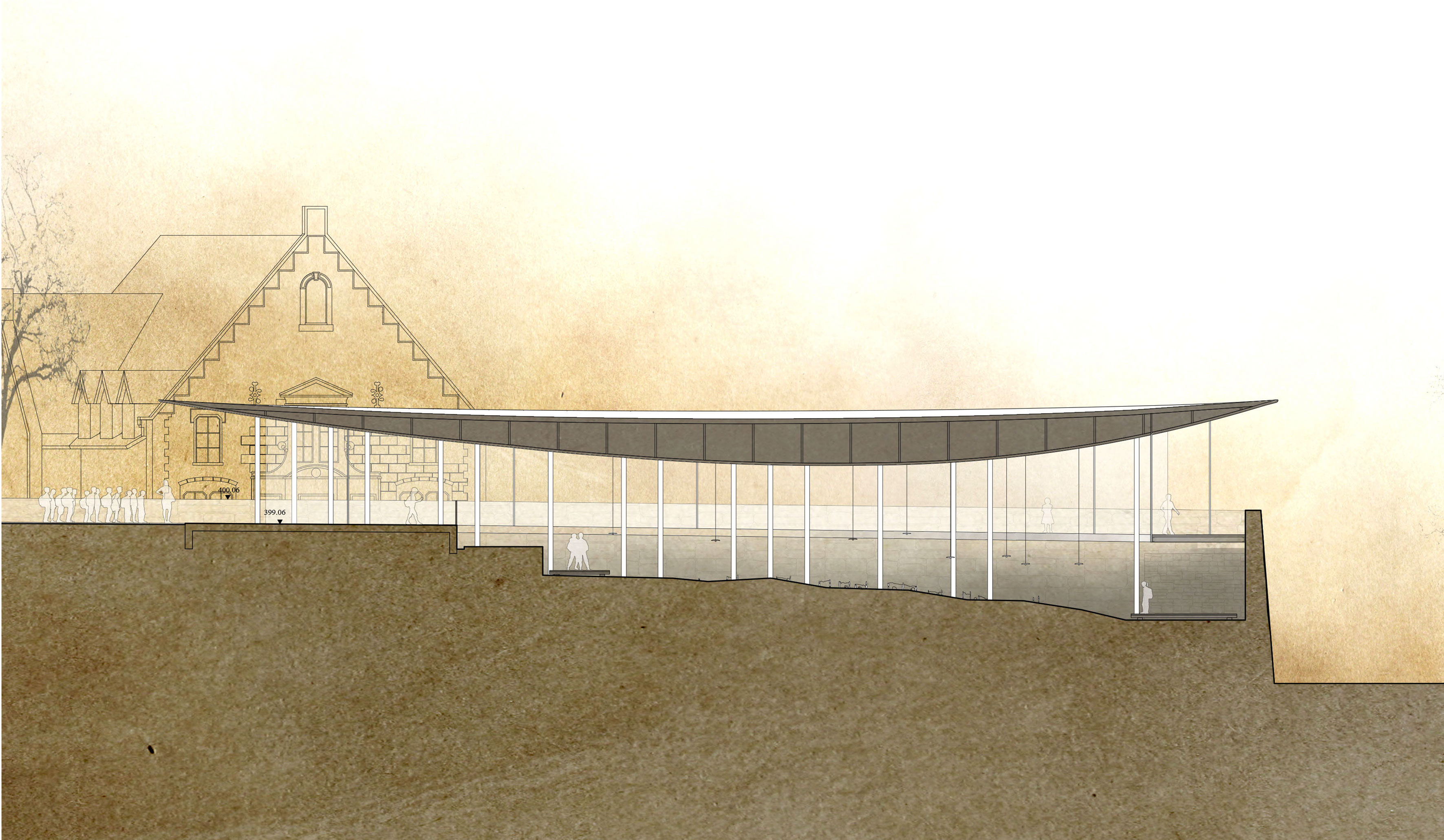 coupe du projet Strates de la ville (©Felippi Wyssen Architekten)