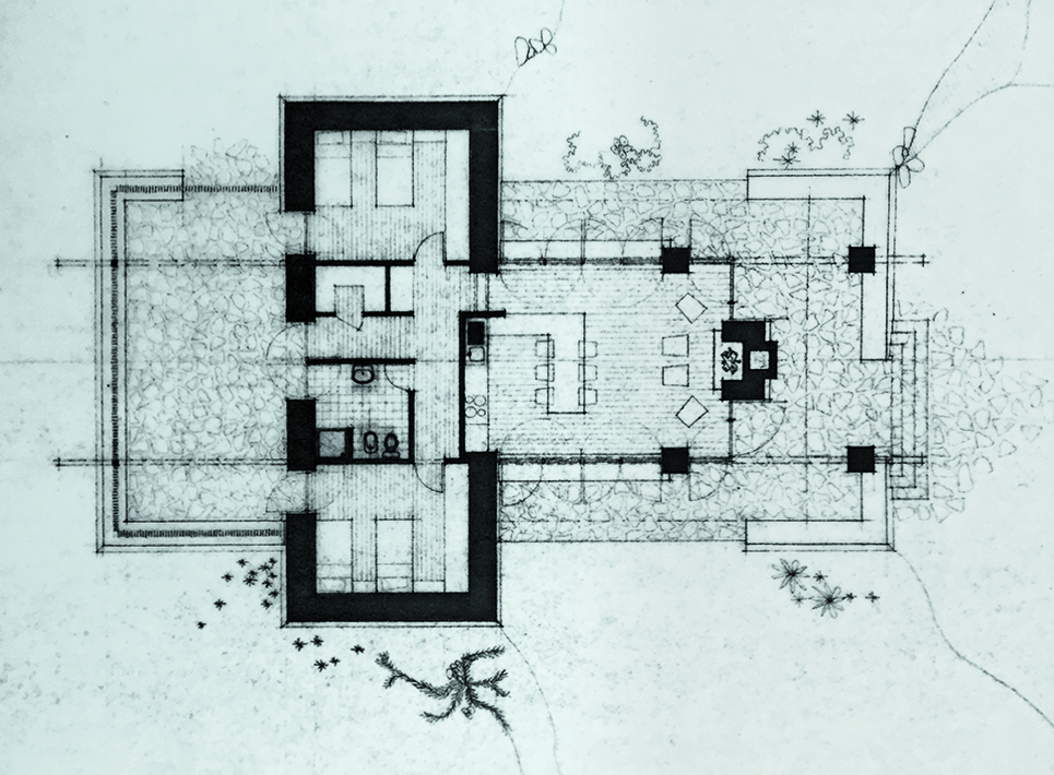 Case di vacanze sull’isola Vulcano nelle Eolie, pianta della casa piccola.