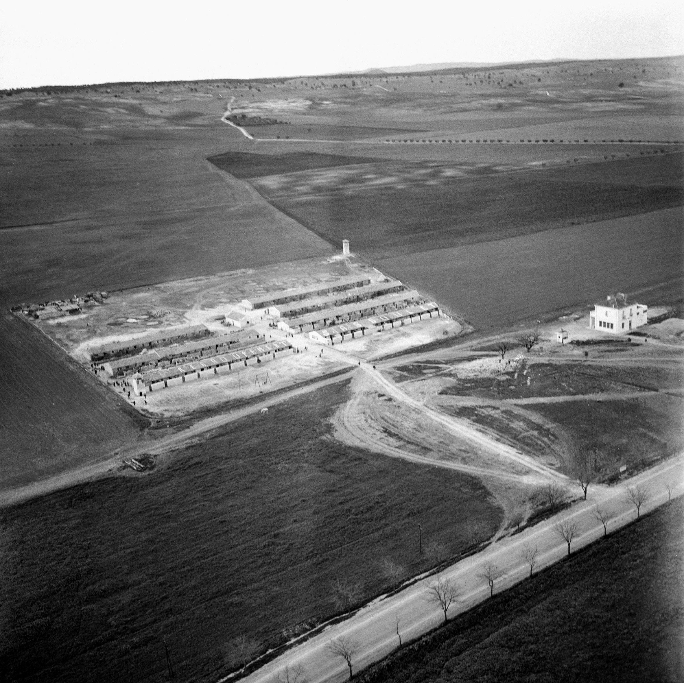 Camp de regroupement in Boulet overseen by the Section administrative spécialisée (SAS, or the Specialized Administrative Section), Region of Oran, Algeria, February 1958
