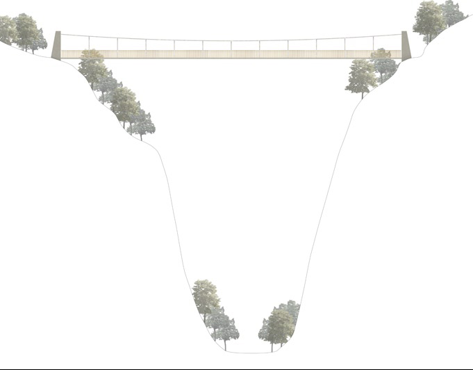 Elévation de la passerelle, cimetière de Pérolles, Fribourg