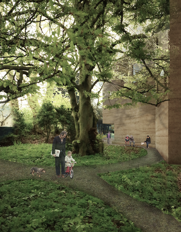 Haus für Kunst, Sicht aus dem Iselin-Weber-Park