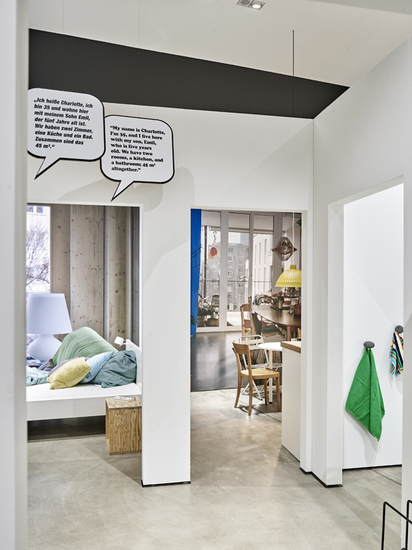 Blick in das 1:1-Modell der nachgebauten Clusterwohnung.