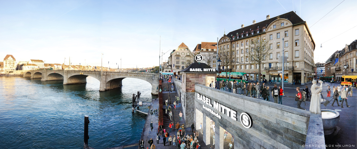 Mit der S-Bahn direkt ins Zentrum: ankommen an der Schifflände, dem zentralen Ort am Basler Rheinknie.