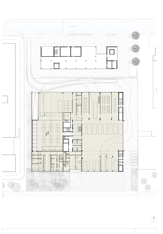 «Lichtsirenen», Staufer &amp; Hasler Architekten: Grundriss EG.