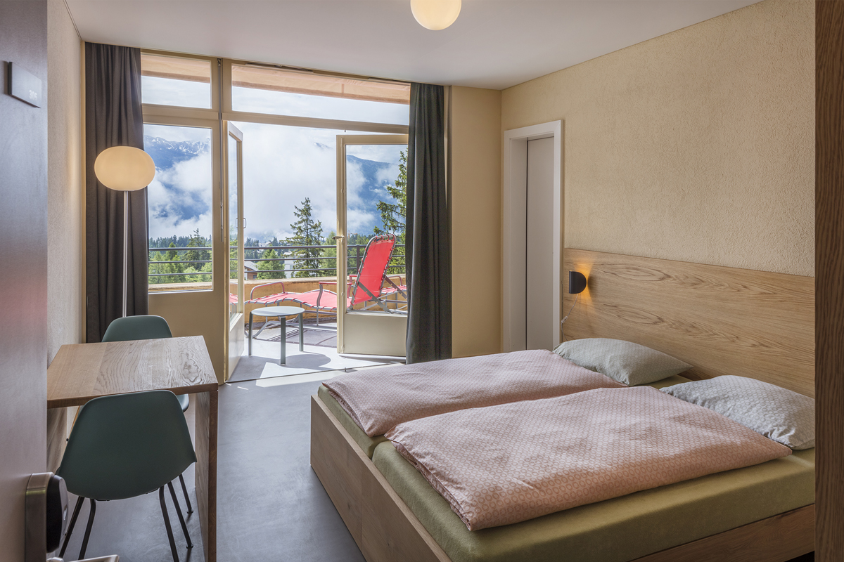 Jugendherberge «Bella Lui» in Crans-Montana: Doppelzimmer.