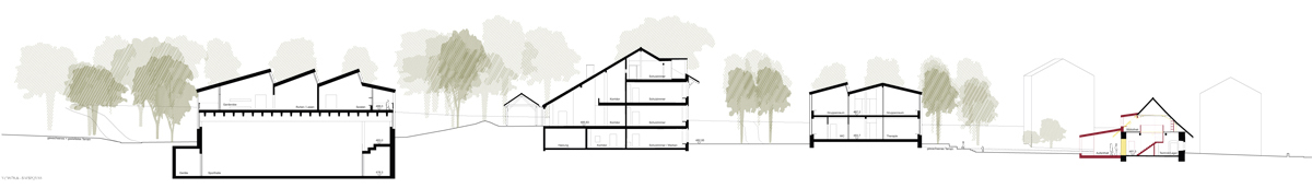 1. Rang / 1. Preis «Riri», Esch Sintzel Architekten: Schnitte.